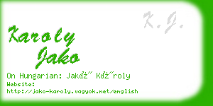 karoly jako business card